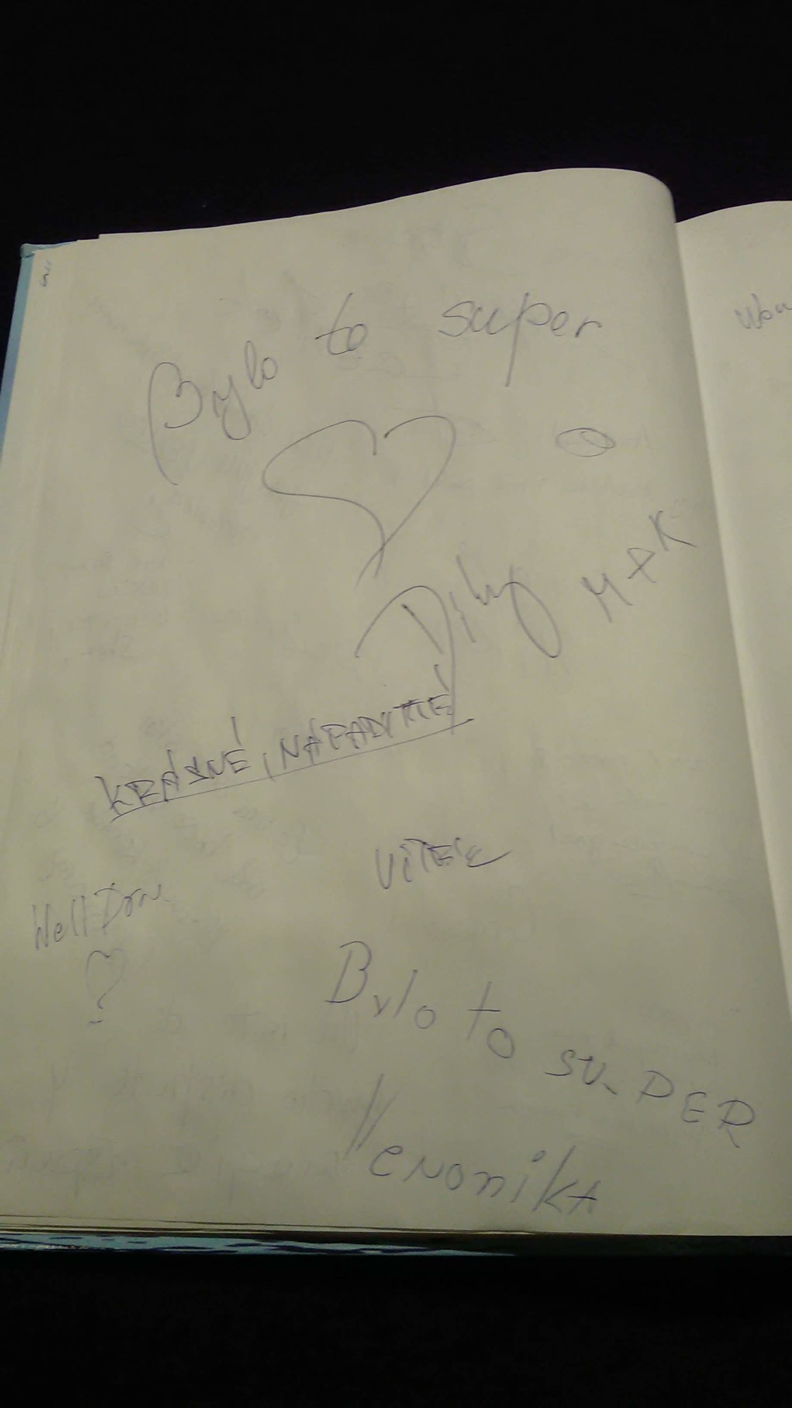 Black light theatre guestbook